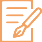 Icon showing a pen and paper